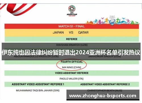 伊东纯也因法律纠纷暂时退出2024亚洲杯名单引发热议